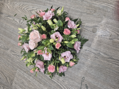 Loose Posy - A beautifully handcrafted tribute featuring soft blush pink and ivory tones, thoughtfully arranged to create a graceful and comforting display. Filled with delicate textures and lush greenery, this elegant arrangement symbolises love, peace, and cherished memories.