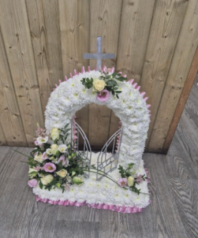 Gates of Heaven - This stunning tribute shaped as the gates of heaven is the perfect tribute to your loved one